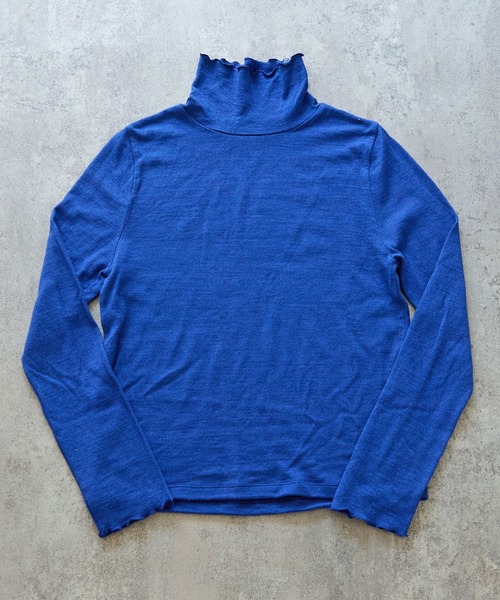 bulle de savon（ビュルデサボン）の「△ウール/シルク 製品染め タートルプルオーバー（Tシャツ/カットソー・レディース・オレンジ/ブラウン/ピンク/グリーン/カーキ/ブルー・FREE）」の15枚目の写真