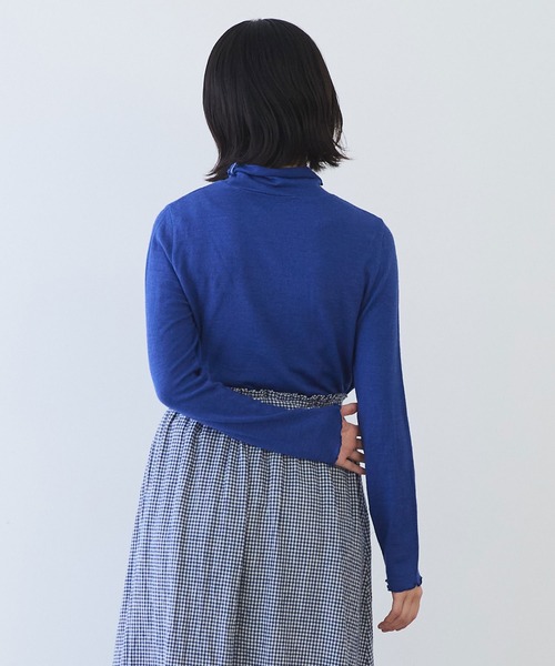 bulle de savon（ビュルデサボン）の「△ウール/シルク 製品染め タートルプルオーバー（Tシャツ/カットソー・レディース・オレンジ/ブラウン/ピンク/グリーン/カーキ/ブルー・FREE）」の11枚目の写真