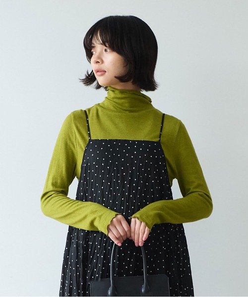 bulle de savon（ビュルデサボン）の「△ウール/シルク 製品染め タートルプルオーバー（Tシャツ/カットソー・レディース・オレンジ/ブラウン/ピンク/グリーン/カーキ/ブルー・FREE）」の8枚目の写真