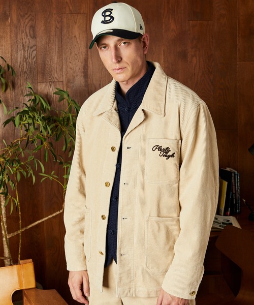 schott（ショット）の「Schott/ショット/COUDUROY STUFF JKT/コーデュロイ スタッフジャケット（ブルゾン・メンズ・ブラック/ベージュ・2XL/XL/L/M）」の2枚目の写真