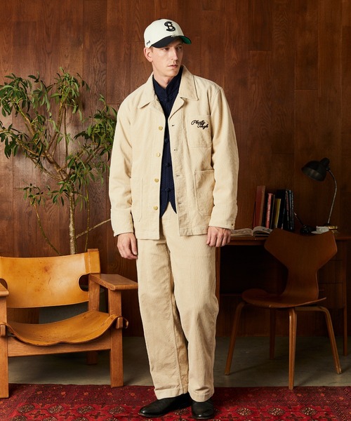 schott（ショット）の「Schott/ショット/COUDUROY STUFF JKT/コーデュロイ スタッフジャケット（ブルゾン・メンズ・ブラック/ベージュ・2XL/XL/L/M）」の3枚目の写真