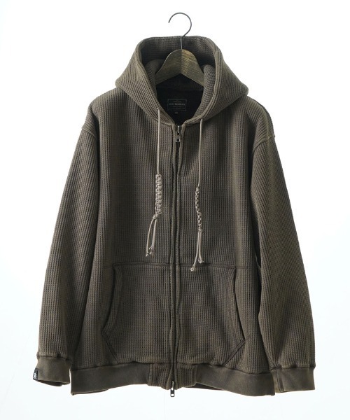 EGO TRIPPING(エゴトリッピング)の「mpa3846-WAFLEX ジップパーカー(パーカー・メンズ・スミクロ/ブラウン/オリーブ系・46/48)」の3枚目の写真