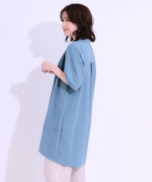 SHOO・LA・RUE（シューラルー）の「【洗える】楽に体型カバー叶う チュニックワンピース（チュニック・レディース・ベージュ系2/ブルー系7/ネイビー系2・04/03/02/01）」の5枚目の写真