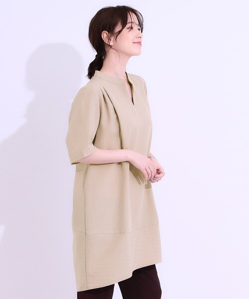 SHOO・LA・RUE（シューラルー）の「【洗える】楽に体型カバー叶う チュニックワンピース（チュニック・レディース・ベージュ系2/ブルー系7/ネイビー系2・04/03/02/01）」の9枚目の写真