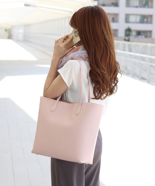 HALEINE（アレンヌ）の「[HALEINE] 本革レザービジネスバッグA4（ビジネスバッグ・レディース・アイボリー/ベビーピンク/ブラック/ネイビー/ピンク/ボルドー/ブラウン/ウッド・FREE）」の19枚目の写真
