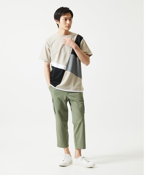 MK MICHEL KLEIN HOMME （エムケーミッシェルクランオム）の「【接触冷感】COOLタッチブロックTシャツ（Tシャツ/カットソー・メンズ・ホワイト/ブラック/アイボリー・46/48）」の5枚目の写真