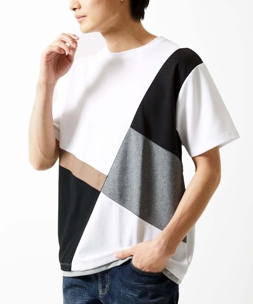 MK MICHEL KLEIN HOMME （エムケーミッシェルクランオム）の「【接触冷感】COOLタッチブロックTシャツ（Tシャツ/カットソー・メンズ・ホワイト/ブラック/アイボリー・46/48）」の11枚目の写真