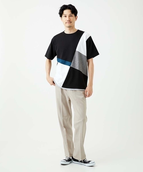 MK MICHEL KLEIN HOMME （エムケーミッシェルクランオム）の「【接触冷感】COOLタッチブロックTシャツ（Tシャツ/カットソー・メンズ・ホワイト/ブラック/アイボリー・46/48）」の13枚目の写真