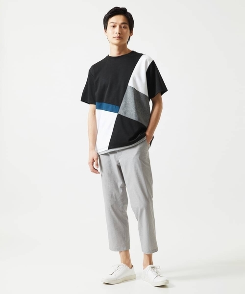 MK MICHEL KLEIN HOMME （エムケーミッシェルクランオム）の「【接触冷感】COOLタッチブロックTシャツ（Tシャツ/カットソー・メンズ・ホワイト/ブラック/アイボリー・46/48）」の18枚目の写真