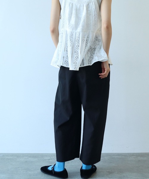 セール】ハイツイストコットン プロダクトダイゴムタックパンツ