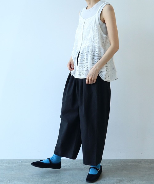 【yuni10周年】ハイツイスト コットン/リネン バックゴムパンツ yuni10周年】ハイツイスト コットン/リネン バックゴムパンツ yuni10