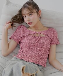 Tシャツ/カットソー ボレロ」に該当するトップスファッション