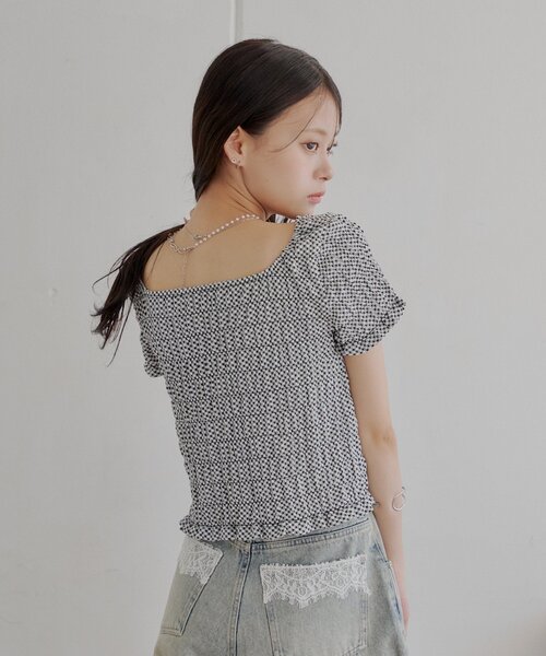 Chico tシャツ 「6色展開」フロントリボンボレロデザインT