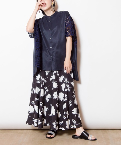 OSMOSIS（オズモーシス）の「プリントセミマーメイドスカート（スカート・レディース・ブラック×ホワイト/ブラック×グリーン・ONE SIZE）」の18枚目の写真