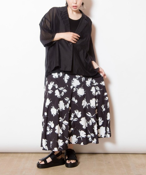 OSMOSIS（オズモーシス）の「プリントセミマーメイドスカート（スカート・レディース・ブラック×ホワイト/ブラック×グリーン・ONE SIZE）」の14枚目の写真