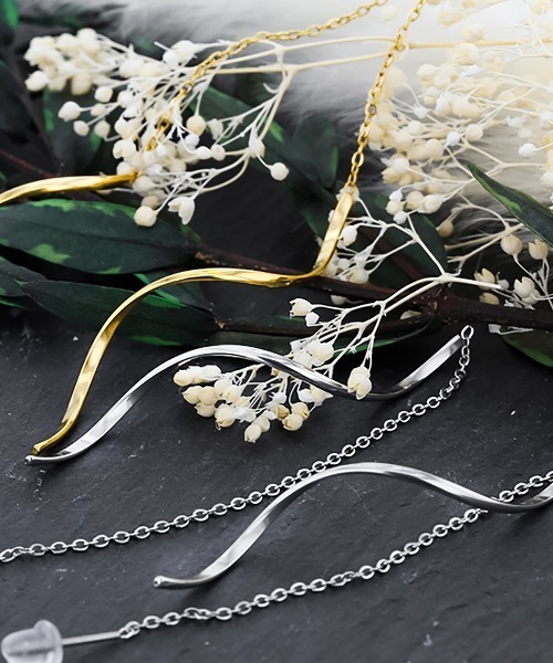 セール】ウェーブ アメリカン ピアス（ピアス（両耳用