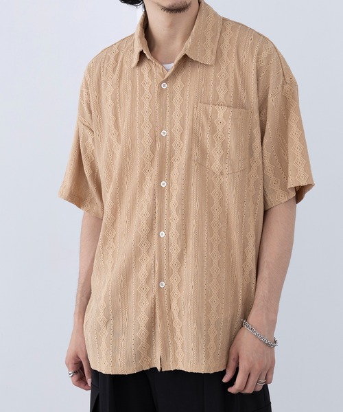 HAUS(ハウス)の「【HAUS】ジャカードストライプシャツ 242-3920-2(シャツ/ブラウス・メンズ・ブラック/ベージュ・M/L)」の13枚目の写真