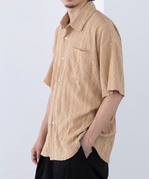 HAUS(ハウス)の「【HAUS】ジャカードストライプシャツ 242-3920-2(シャツ/ブラウス・メンズ・ブラック/ベージュ・M/L)」の14枚目の写真