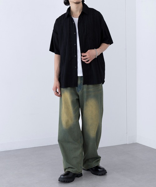HAUS(ハウス)の「【HAUS】ジャカードストライプシャツ 242-3920-2(シャツ/ブラウス・メンズ・ブラック/ベージュ・M/L)」の11枚目の写真