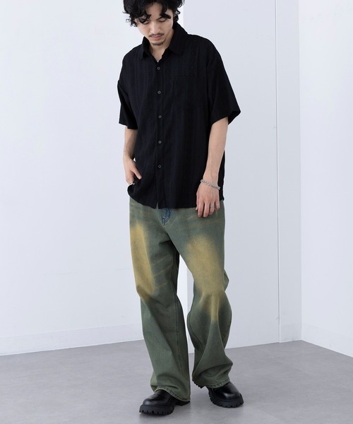 HAUS(ハウス)の「【HAUS】ジャカードストライプシャツ 242-3920-2(シャツ/ブラウス・メンズ・ブラック/ベージュ・M/L)」の12枚目の写真