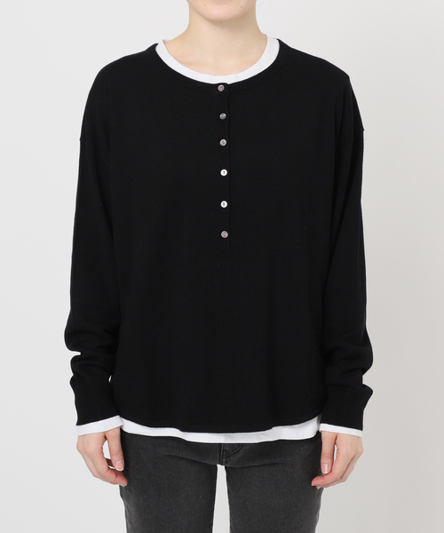 2枚セット］3WAYレイヤードヘンリープルオーバー（ニット/セーター