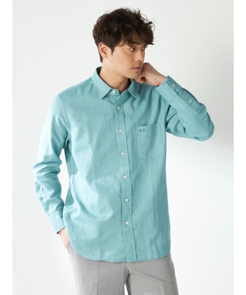 McGREGOR（マックレガー）の「麻混ハケ目シャツ（シャツ/ブラウス・メンズ・ネイビー/グレー系その他/バイオレット/ターコイズブルー・M/L/XL）」の2枚目の写真