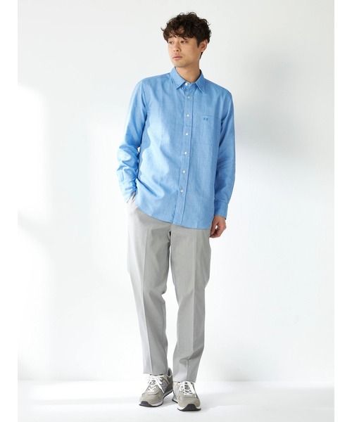 McGREGOR（マックレガー）の「麻混ハケ目シャツ（シャツ/ブラウス・メンズ・ネイビー/グレー系その他/バイオレット/ターコイズブルー・M/L/XL）」の5枚目の写真