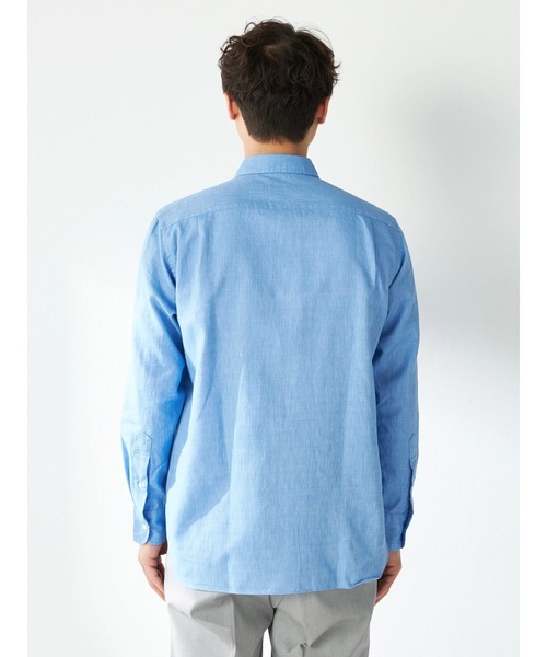 McGREGOR（マックレガー）の「麻混ハケ目シャツ（シャツ/ブラウス・メンズ・ネイビー/グレー系その他/バイオレット/ターコイズブルー・M/L/XL）」の7枚目の写真