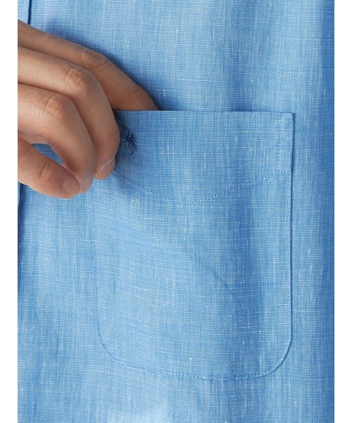 McGREGOR（マックレガー）の「麻混ハケ目シャツ（シャツ/ブラウス・メンズ・ネイビー/グレー系その他/バイオレット/ターコイズブルー・M/L/XL）」の9枚目の写真