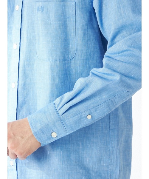 McGREGOR（マックレガー）の「麻混ハケ目シャツ（シャツ/ブラウス・メンズ・ネイビー/グレー系その他/バイオレット/ターコイズブルー・M/L/XL）」の10枚目の写真