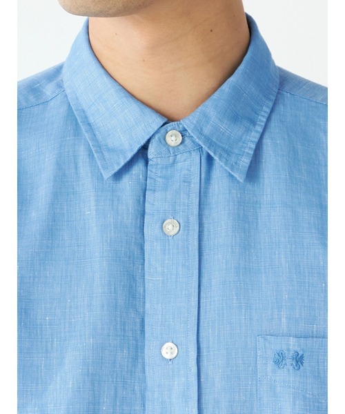 McGREGOR（マックレガー）の「麻混ハケ目シャツ（シャツ/ブラウス・メンズ・ネイビー/グレー系その他/バイオレット/ターコイズブルー・M/L/XL）」の8枚目の写真