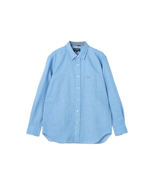 McGREGOR（マックレガー）の「麻混ハケ目シャツ（シャツ/ブラウス・メンズ・ネイビー/グレー系その他/バイオレット/ターコイズブルー・M/L/XL）」の14枚目の写真