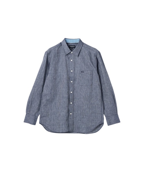 McGREGOR（マックレガー）の「麻混ハケ目シャツ（シャツ/ブラウス・メンズ・ネイビー/グレー系その他/バイオレット/ターコイズブルー・M/L/XL）」の16枚目の写真