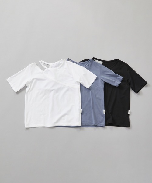 Julier Yoga and Relax(ジュリエヨガアンドリラックス)の「Julier ライトプライムデザイントップス(Tシャツ/カットソー・レディース・ホワイト/ブラック/ブルー・FREE)」の11枚目の写真