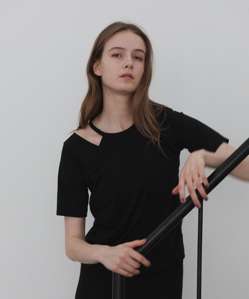 Julier Yoga and Relax(ジュリエヨガアンドリラックス)の「Julier ライトプライムデザイントップス(Tシャツ/カットソー・レディース・ホワイト/ブラック/ブルー・FREE)」の14枚目の写真