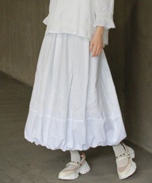 120／2ブロード　ケーキ柄レースバルーンスカート（裏地付き）