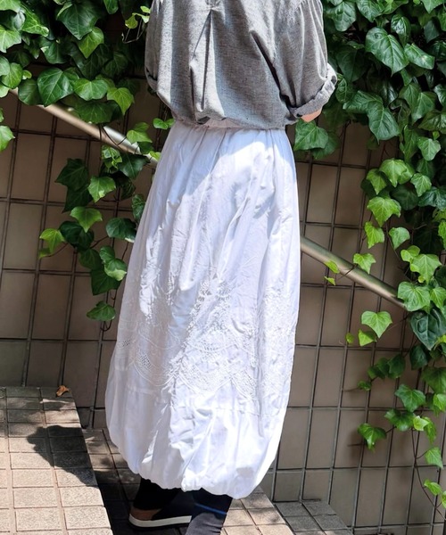 H.A.K(ハク)の「120/2ブロード ケーキ柄レースバルーンスカート(裏地付き)(スカート・レディース・ブラック/ホワイト・FREE)」の13枚目の写真