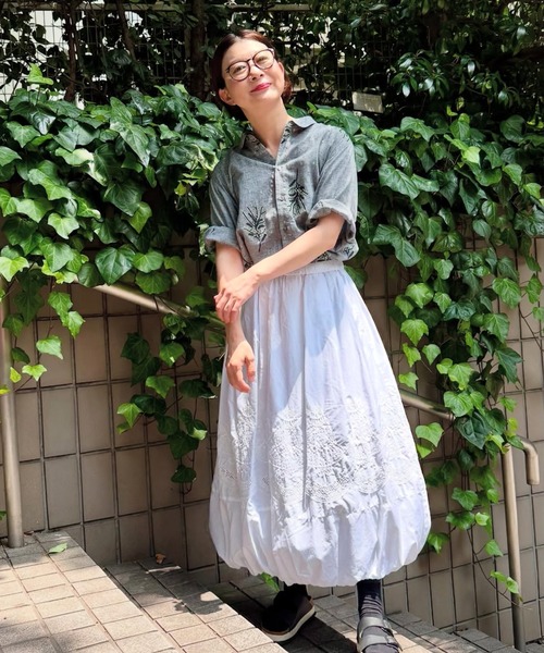 H.A.K(ハク)の「120/2ブロード ケーキ柄レースバルーンスカート(裏地付き)(スカート・レディース・ブラック/ホワイト・FREE)」の11枚目の写真