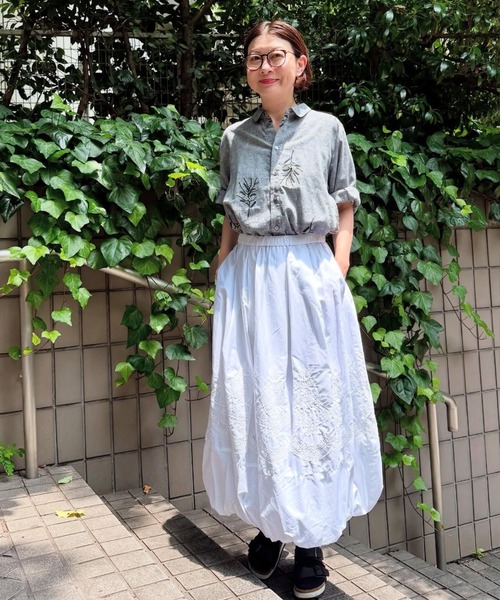 H.A.K(ハク)の「120/2ブロード ケーキ柄レースバルーンスカート(裏地付き)(スカート・レディース・ブラック/ホワイト・FREE)」の12枚目の写真