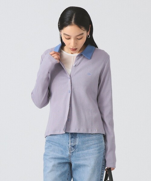 Ray BEAMS(レイビームス)の「Lee / BORDER WAFFLE SHIRTS(Tシャツ/カットソー・レディース・ブラック/ブルー・MEDIUM)」の1枚目の写真