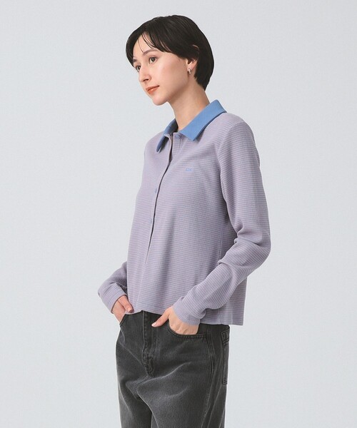 Ray BEAMS(レイビームス)の「Lee / BORDER WAFFLE SHIRTS(Tシャツ/カットソー・レディース・ブラック/ブルー・MEDIUM)」の15枚目の写真