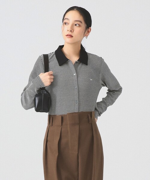 Ray BEAMS(レイビームス)の「Lee / BORDER WAFFLE SHIRTS(Tシャツ/カットソー・レディース・ブラック/ブルー・MEDIUM)」の19枚目の写真