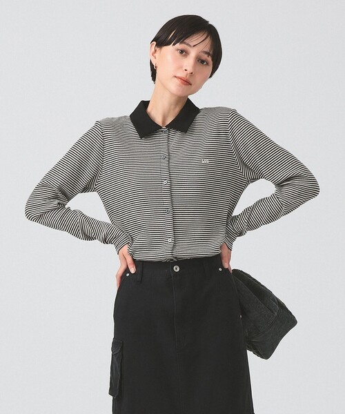 Ray BEAMS(レイビームス)の「Lee / BORDER WAFFLE SHIRTS(Tシャツ/カットソー・レディース・ブラック/ブルー・MEDIUM)」の21枚目の写真