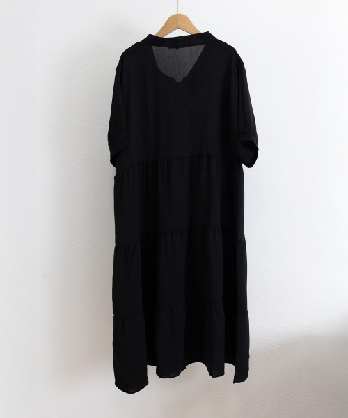 Miniministore(ミニミニストア)の「リボンタイ ティアードワンピースミモレ丈(ワンピース・レディース・ブラック・M/XL/L)」の21枚目の写真