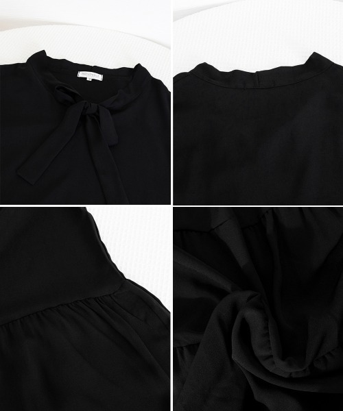Miniministore(ミニミニストア)の「リボンタイ ティアードワンピースミモレ丈(ワンピース・レディース・ブラック・M/XL/L)」の22枚目の写真