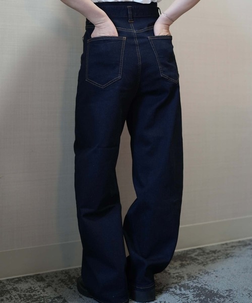 ZOZOMARKET（ゾゾマーケット）の「ZOZOMARKET by aoi - ハイウエストワイドカーブデニム（デニムパンツ・レディース・ネイビー・マルチサイズ）」の5枚目の写真