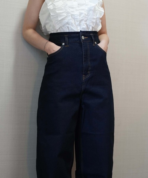 ZOZOMARKET（ゾゾマーケット）の「ZOZOMARKET by aoi - ハイウエストワイドカーブデニム（デニムパンツ・レディース・ネイビー・マルチサイズ）」の8枚目の写真