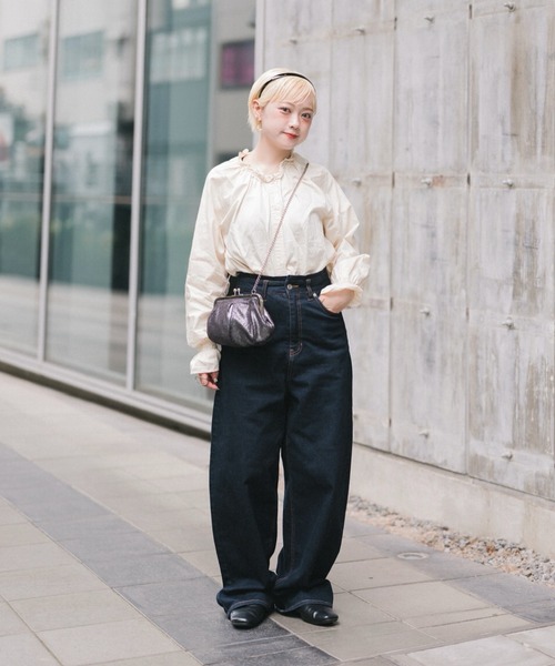 ZOZOMARKET（ゾゾマーケット）の「ZOZOMARKET by aoi - ハイウエストワイドカーブデニム（デニムパンツ・レディース・ネイビー・マルチサイズ）」の14枚目の写真