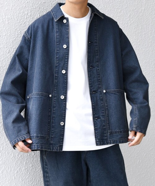 SHIPS any: Cone Denim キャンバス デニム カバーオール (セットアップ