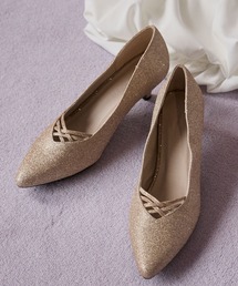 パンプス（ゴールド/金色系・ポインテッドトゥ）ファッション通販